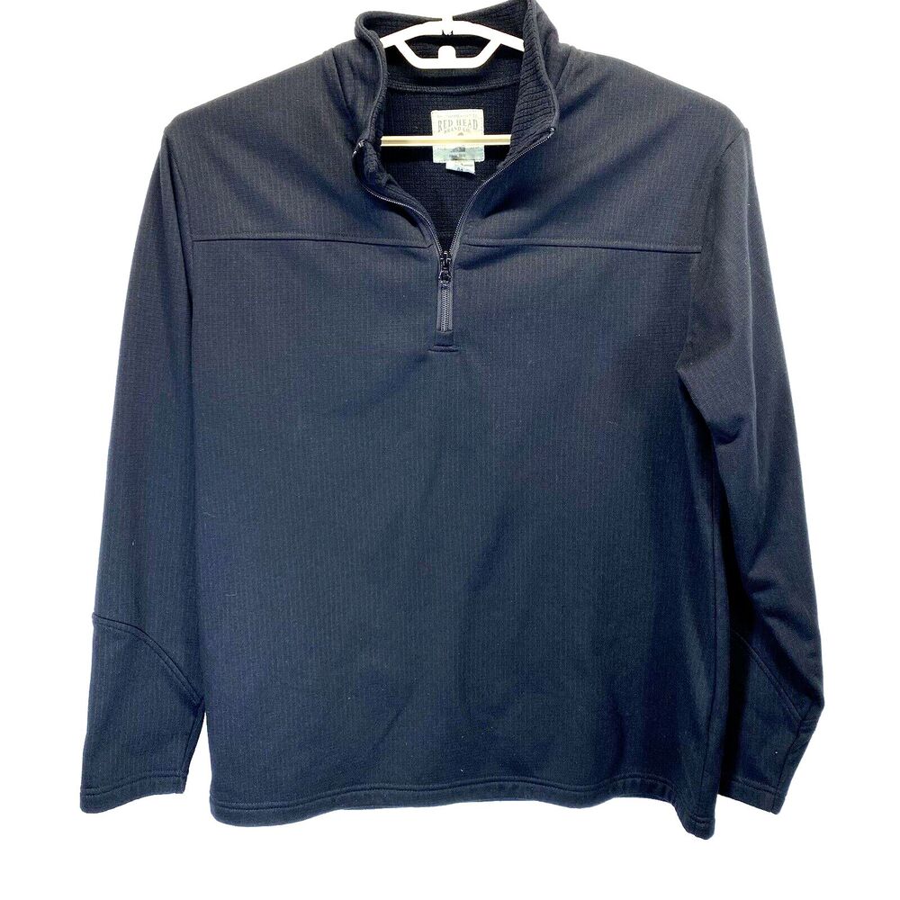 Red Head Brand Co. Men's Long Sleeve Shirt Size M 1/4 Zip Pull Over Black